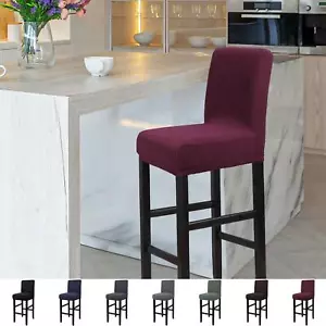 Stretch Bar Stool Covers for Counter Short Back Chair Covers - Picture 1 of 14