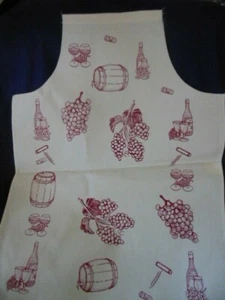 1 NUEVO Panel de Delantal Adulto - UVAS Y VINO, 27"x35" - Imagen 1 de 1