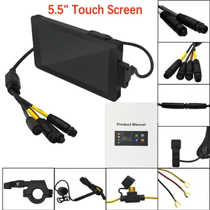 5.5" Touch Screen Motorcycle Dash Cam Apple CarPlay & Android Auto 64GB TF Card - Picture 1 of 9