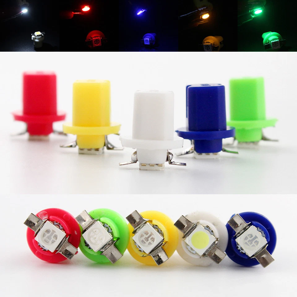 100Pcs B8.5 T5 Car Gauge 5050 1SMD LED Dashboard Instrument Panel Light Lamp 12V - Image 1 of 4