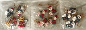 Adornos de Navidad miniatura vintage osos ángeles, papá Noel y muñecos de nieve 12 piezas ¡USADOS EN EXCELENTE ESTADO! - Imagen 1 de 5