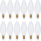 [12 Pack] Simba Lighting® B10 Candle Torpedo Frosted Bulb 40W E12 Candelabra