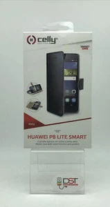 Cover Case a Portafoglio per HUAWEI P8 Lite Smart Nera pelle - Foto 1 di 6