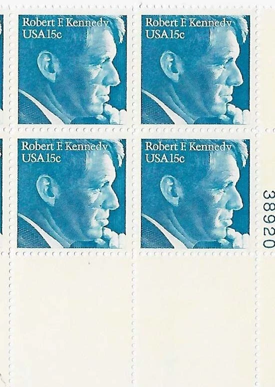 US Robert F. Kennedy 15c Stamp Plate Block of 4 Scott #1770 - Image 1 of 1