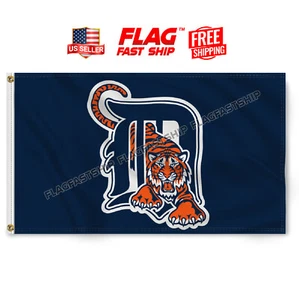 Detroit Tigers Flag 3x5 FT Banner Grommets Cave Man Fast FREE Shipping US Seller - Picture 1 of 9