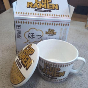Cerámica Ramen Fideos Taza Sopera con Tapa Instantáneo Estampado Marrón De JP - Imagen 1 de 6