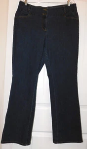 Bisou Bisou Michele Bohbot BLUE STRETCH DENIM mid rise bootcut Jeans 16W - Picture 1 of 5