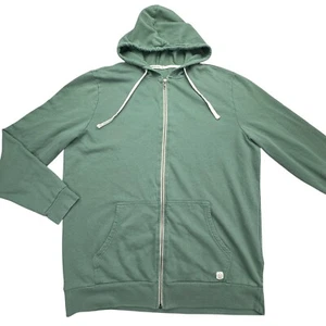 MARINE LAYER Hoodie Men XL Green Fleece Knit Full Zip Hooded BTS Logo - Picture 1 of 9