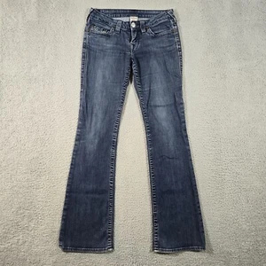 True Religion Jeans Womens 28 28x32 Blue Boot Cut Low Rise Dark Wash Sequins - Picture 1 of 14