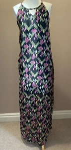 French Connection Beach Party Maxi Dress Size S (10-12) Black Pink Lime BNWT - Picture 1 of 5
