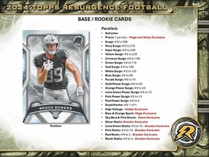 Mega caja sellada de fábrica de fútbol americano Topps Resurgence 2024 - Imagen 1 de 4