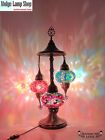 Lampe de chevet turque à 3 globes motif fissuré