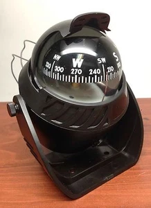 Marine Boat Nautical Sport Black Lighted Compass With Bracket Visible Luber Line - Picture 1 of 4