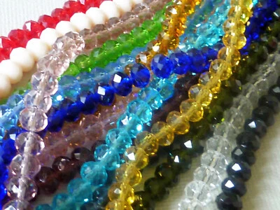 90 Glasschliffperlen Facettperlen Glasperlen Rondelle 6mm 2271 - Bild 1 von 2