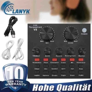 V8 Soundkarte Bluetooth Version Live Broadcast Soundkarte Sprachänderungskarte - Bild 1 von 12