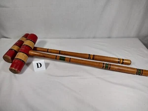 Vtg Lot of 2 Wood Croquet Mallets 25” Long 1.75 x 9” Head Decore / Replacement P - Picture 1 of 9