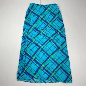 Bay Trading Company Skirt 14 Blue Check Midi Womens Y2K 00s - Picture 1 of 11