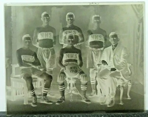 Very Rare Vintage 8x10 Basketball Glass Negative 1917-1918 - Picture 1 of 1