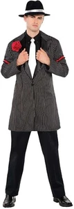 Hombres Rugiente Años 20 Gángster Zoot Traje Chaqueta Vestido Elegante Disfraz Adulto Mafia Tira - Imagen 1 de 2
