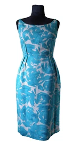 LK Bennet Blue Floral Rose Dress Size UK 10 US 6 - Picture 1 of 8