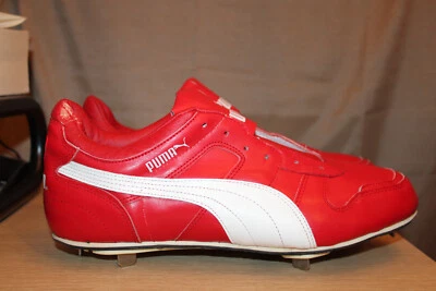 Botines PUMA Rojo Blanco Cuero RARO Béisbol Fútbol Años 70 Fútbol EE. UU. 12 Foto 1 de 4