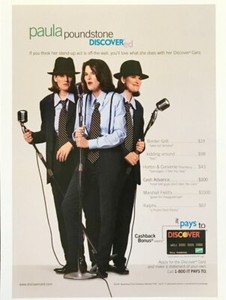 1997 Discover Card PRINT AD Stand-Up Comedian Paula Poundstone's Purchases