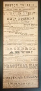 Antiguo teatro enmarcado Playbill Broadside Boston Theatre 21 de octubre de 1857 - Imagen 1 de 5