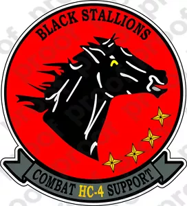 PEGATINA USN HC 4 sementales negros - Imagen 1 de 1