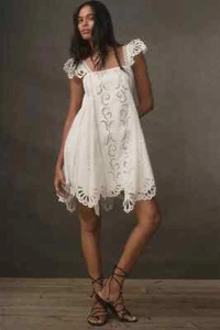 Anthropologie Forever That Mini Abito Bambina Scollo Quadrato Asimmetrico Pizzo M Nuovo con etichette - Foto 1 di 4