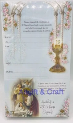 25 Invitaciones De Primera Comunion Español Niña Invitation  First communion - Image 1 of 4