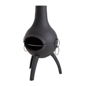 Charmate Chiminea Outdoor Folding Griller With Serving Board Black 50x96cm - Picture 1 of 6