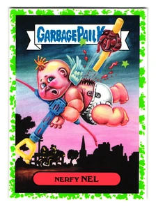 Nerf Cupid Parody Sticker 2019 Garbage Pail Kids Green - Nel - Picture 1 of 2
