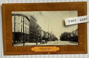1909 HAZLETON PA. WEST BROAD STREET VIELE UNTERNEHMEN SELTENE POSTKARTE - Bild 1 von 2