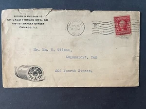 1908 Chicago Thread MFG Co. Kloster Silk Advertising Illinois 2 Cent Cover - Picture 1 of 2