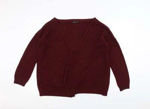 Boohoo Womens Red Acrylic Blend Cardigan Size M - Picture 1 of 12