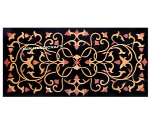 Sofá de comedor de mármol negro de 20" x 30" mesa central con incrustación de mosaico mesa de jardín - Imagen 1 de 4