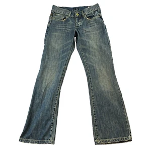 Jeans Armani Vintage W30 L32 Bootcut Spellout Lavaggio Medio Blu Sbiadito Y2K Cotone - Foto 1 di 13