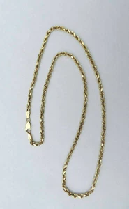 Collar de cadena de cuerda maciza unisex con cierre de garra - oro amarillo de 14 quilates - 18,75 pulgadas - Imagen 1 de 3