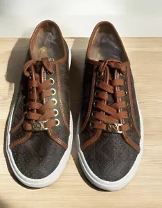 Michael Kors Women’s Size 5.5 Boerum Brown Signature MK Logo Sneakers Shoes - Picture 1 of 11