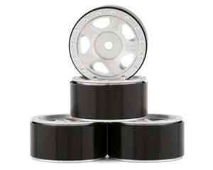 Yeah Racing SCX24 1.0" Aluminum 5 Spoke Slotted Beadlock Wheels (Silver) (4) - Picture 1 of 4