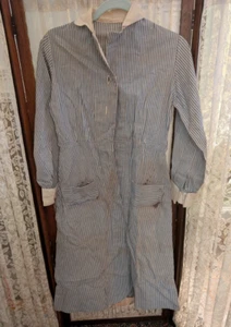 Uniforme de enfermería vintage de principios de 1930 azul blanco a rayas vestido vaquero lote #4 - Imagen 1 de 12