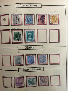 Timbres de collection; Luxembourg, Malte, Etats Malais de 1865 à 1930. - Bild 1 von 1