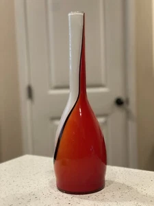 Vintage Multi Colored Red Black & White Italian Style Vase - Picture 1 of 7