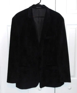 Calvin Klein 2 Button Sport Jacket Blazer Mens Size 46R Black Velvet Corduroy - Picture 1 of 7
