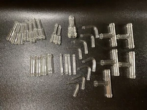 Boro PTFE Glass Barbed Fitting Lot Elbows Strait Connectors T Valves 10-18mm New - Picture 1 of 10