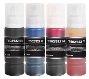 Ink Bottle Refill for T502 Epson EcoTank ET-3760 ET-3800 ET-3830 ET-3843 ET-3850 - Picture 1 of 1