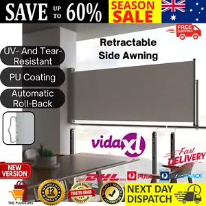 Patio Side Awning Retractable Privacy Sun Shade Adjustable Balcony Screen 1x3m - Picture 1 of 13