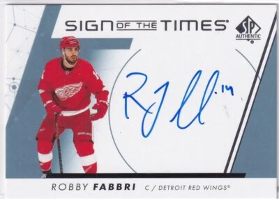 2022-23 UD SP Authentic Hockey Sign of the Times Robby Fabbri Auto - Image 1 of 2