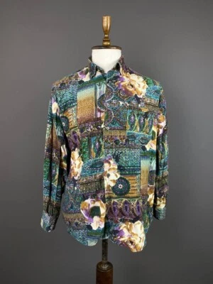 Camisa Paul Smith Multicolor Abstracto/Floral Terciopelo Abotonada Talla 41/16 Foto 1 de 4