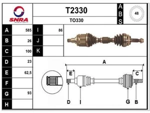 Eje de transmisión TOYOTA RAV 4 II 2.0 D-4D 4WD VVTi delantero izquierdo transmisión manual NUEVO - Imagen 1 de 2